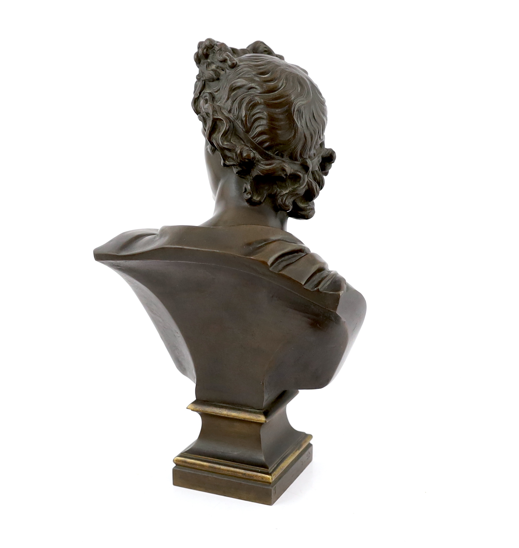 A 19th century Grand Tour bronze bust of Apollo Belvedere, 32cm high